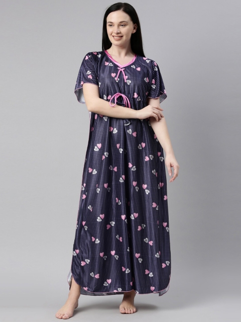 

Bailey sells Navy Blue Printed Satin Kaftan Maxi Nightdress