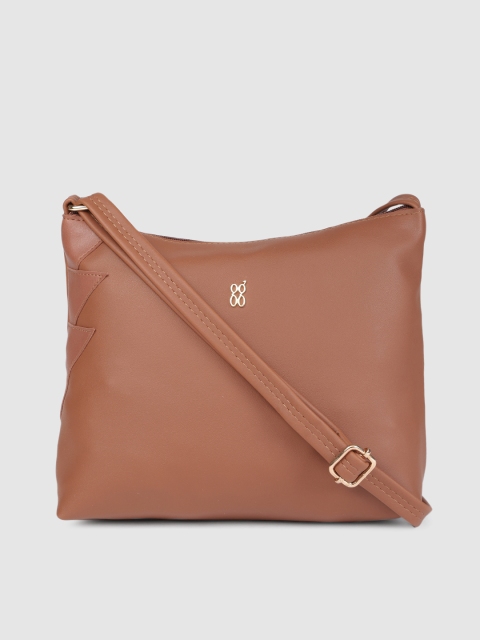 

Baggit Tan Solid Synthetic Regular Structured Sling Bag