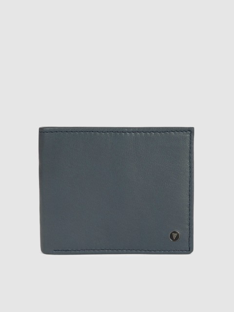 

Van Heusen Men Blue Solid Leather Two Fold Wallet