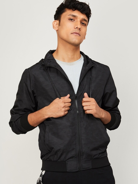 

Kappa Men Black Checked Longline Duster Jacket
