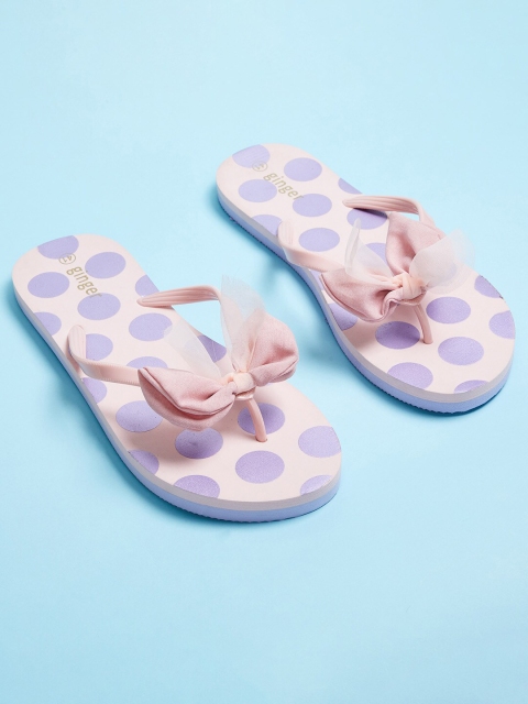 

Ginger by Lifestyle Women Pink & Purple Printed Thong Flip-Flops