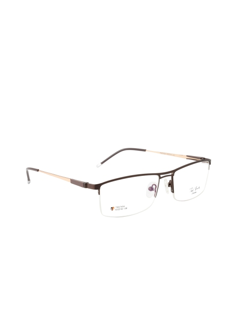 

Ted Smith Unisex Brown & Transparent Half Rim Rectangle Frames