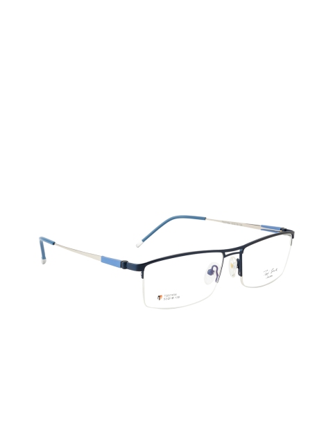 

Ted Smith Unisex Blue & Black Half Rim Wayfarer Frames TS-57454_BLU