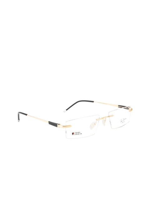 

Ted Smith Unisex Gold-Toned & Black Rimless Rectangle Frames TS-57451_GLD