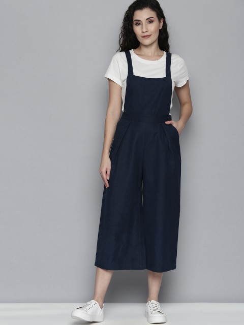 

SCOUP Blue Linen Culotte Jumpsuit