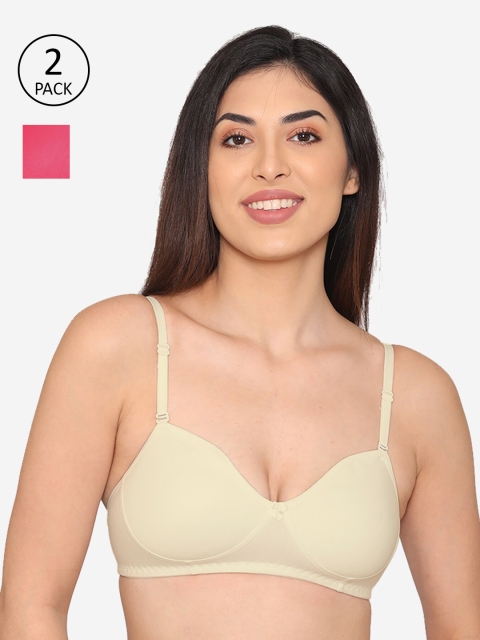 

Kalyani 2 Beige & Pink T-shirt Bra 5021- RANI SKIN 30 B-RANI SKIN