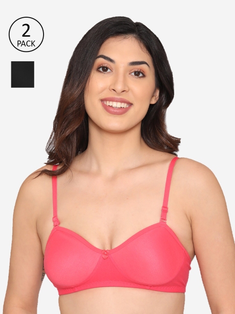 

Kalyani Pack of 2 Pink & Black T-shirt Bra 5021