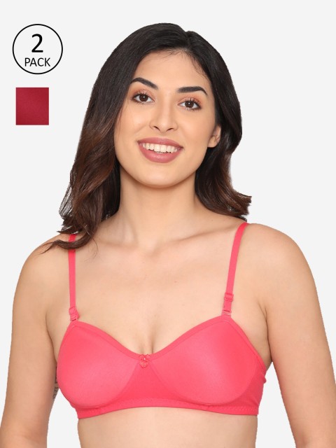 

Kalyani Set-2 Pink & Maroon T-shirt Bra