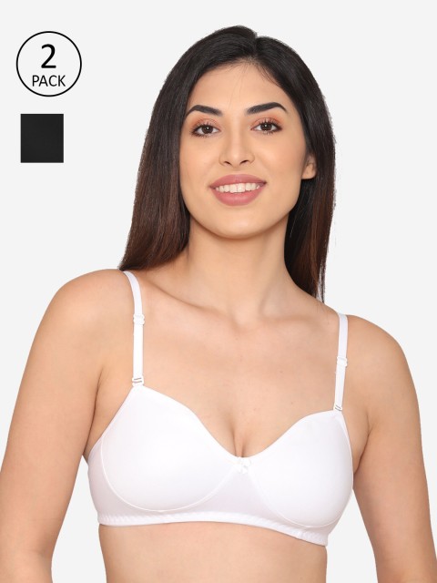 

Kalyani Pack of 2 Black & White T-shirt Bras Non-Padded