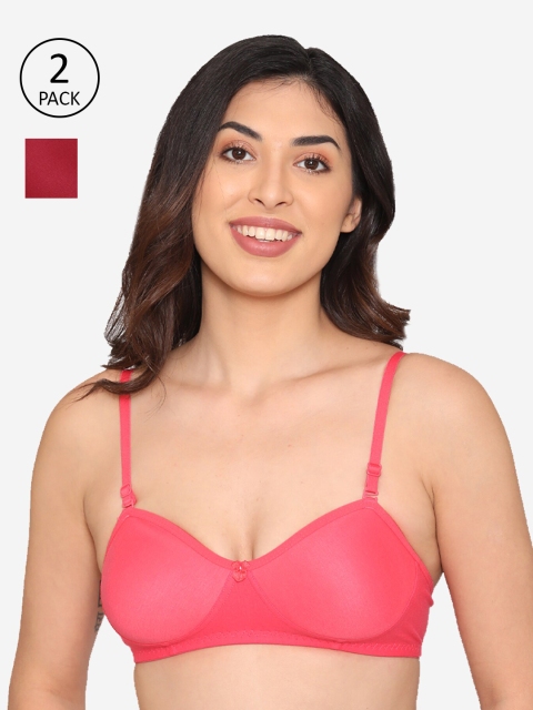 

Kalyani Women Pack Of 2 Non-Padded T Shirt Bras, Maroon