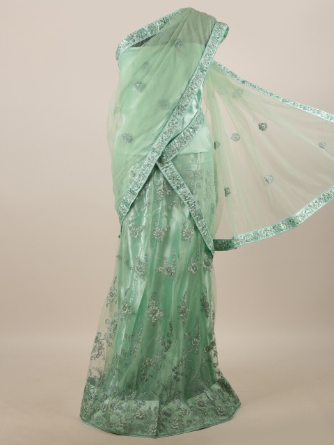

Pothys Women Green Embroidered Lehenga Half Saree
