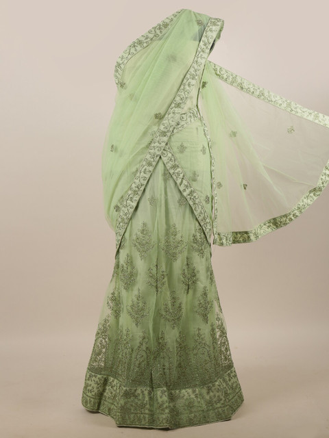 

Pothys Women Green Embellished Lehenga Half Saree