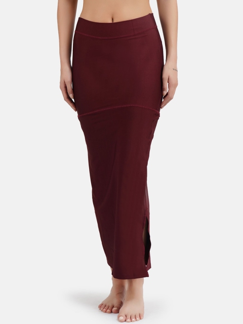 

SECRETS BY ZEROKAATA Women Maroon Solid Cotton Seamless Saree Shapewear