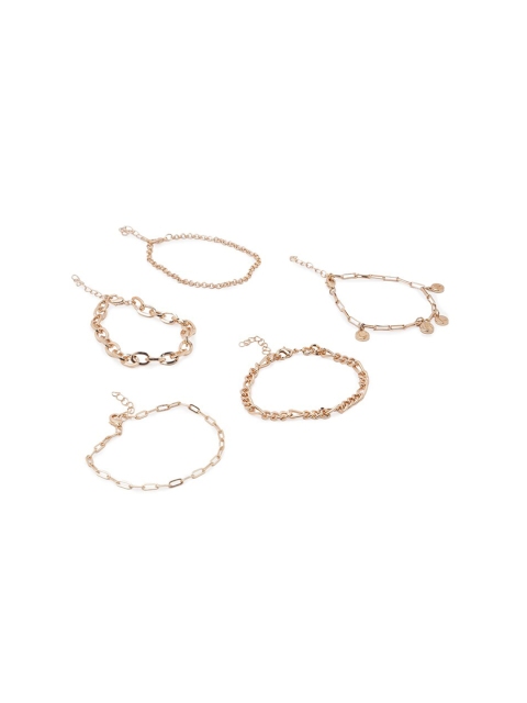 

Lilly & sparkle Women Set of 5 Gold-Plated Multistrand Bracelet