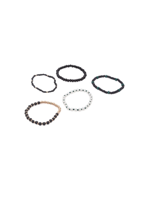 

Lilly & sparkle Set-5 Women Gold-Toned & White Gold-Plated Elasticated Bracelet