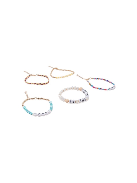 

Lilly & sparkle Women 5 Gold-Toned & White Gold-Plated Multistrand Bracelet