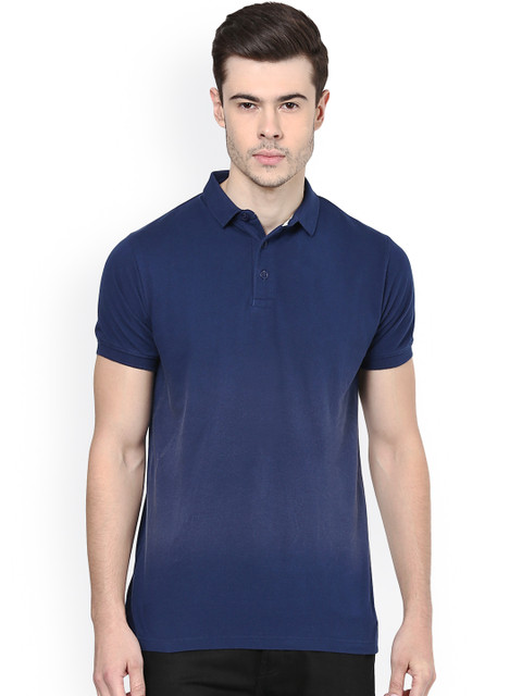 

Avoir Envie Men Navy Solid Polo T-shirt, Navy blue