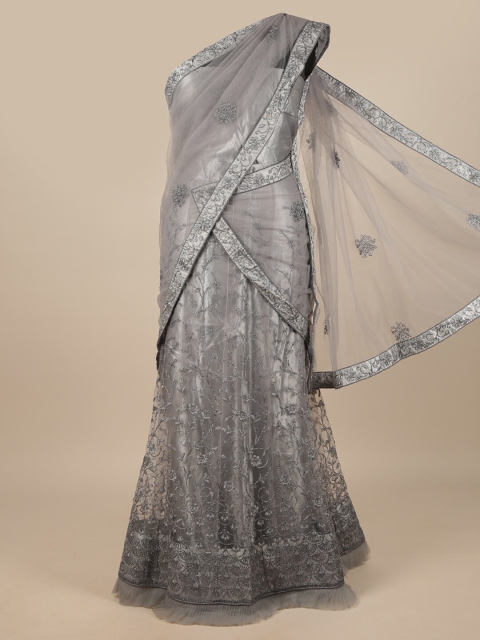 

Pothys Women Grey Embroidered Lehenga Half Saree