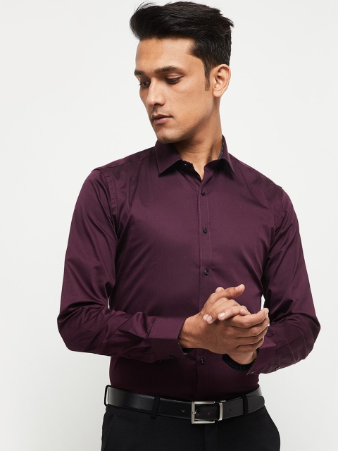 

max Men Red Opaque Printed Casual Shirt
