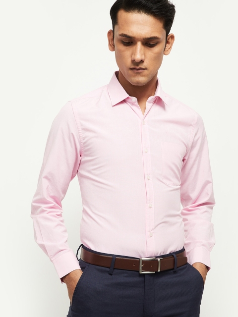 

max Men Pink Opaque Casual Shirt