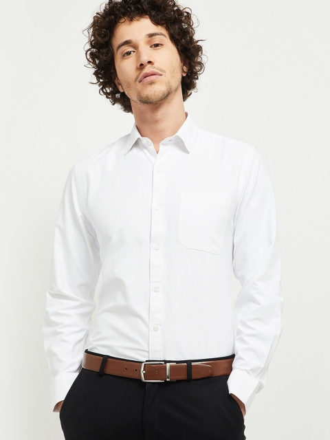 

max Men White Opaque Casual Shirt