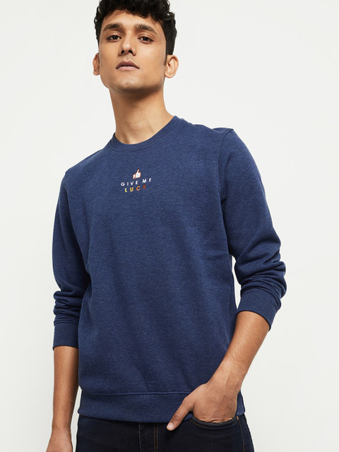 

max Men Navy Blue Sweatshirt