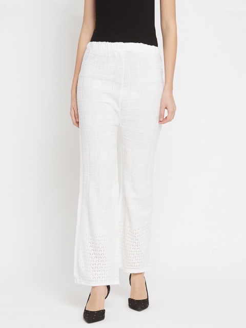 

Clora Creation Women White Woolen Palazzos