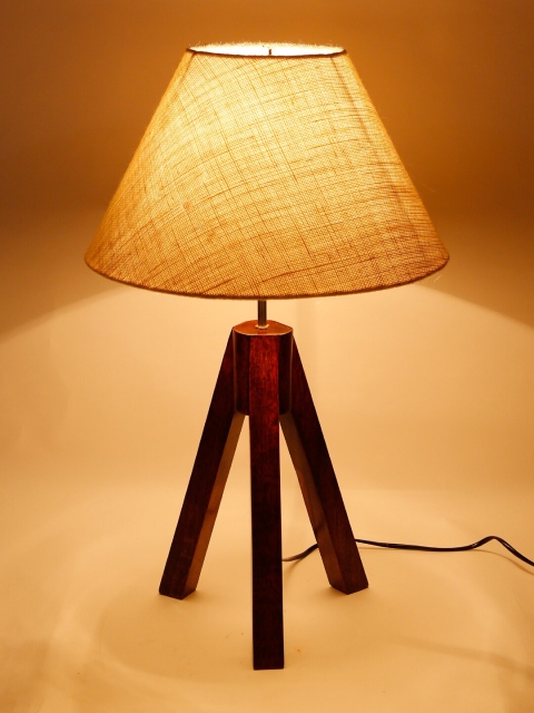 

Devansh White & Brown Tripod Shaped Jute & Wood Table Lamp