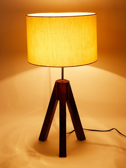 

Devansh Off White Conical Tripod Wood Table Lamp