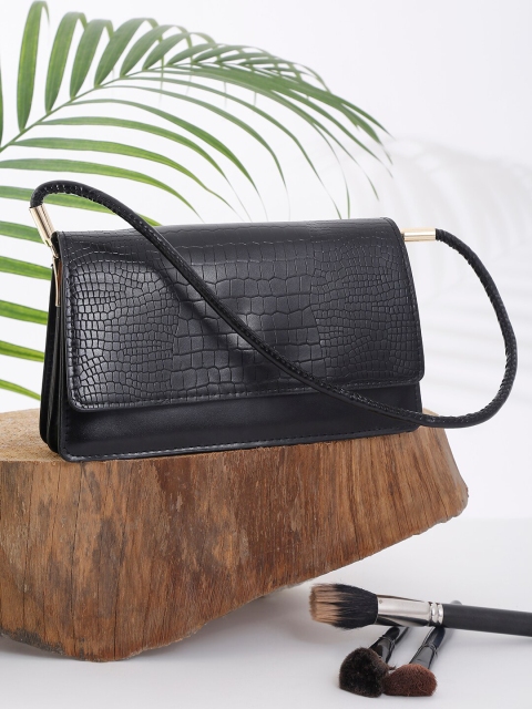 

Apsis Black Textured Structured Handheld Bag