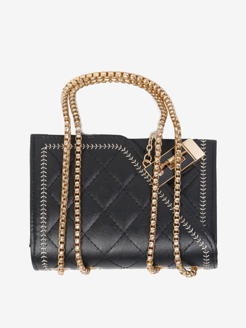 

Apsis Black Structured Handheld Bag with Quilted