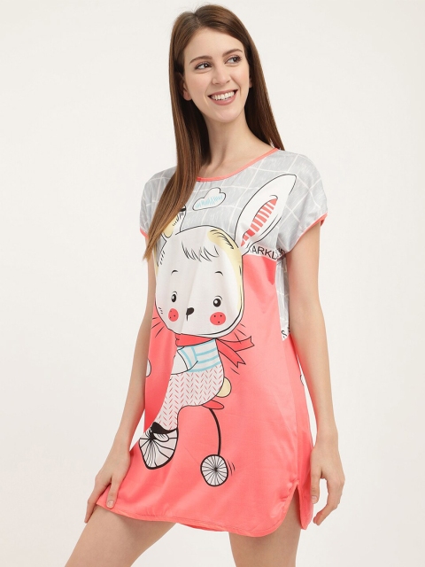 

V2 Value & Variety Pink Printed T-shirt Nightdress
