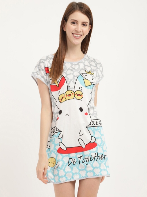 

V2 Value & Variety Woman Grey Printed Nightdress