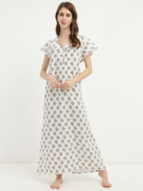 

V2 Value & Variety Gold-Toned Printed Maxi Nightdress