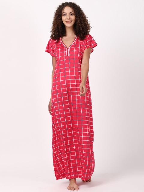 

V2 Value & Variety Red Checked Maxi Nightdress