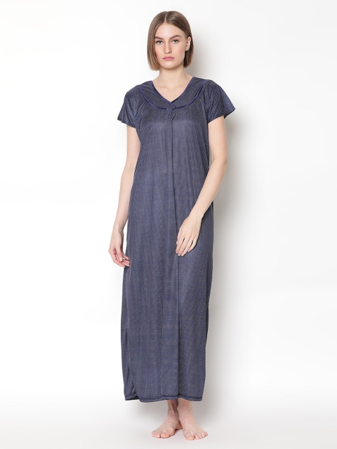 

V2 Value & Variety Blue Printed Maxi Nightdress