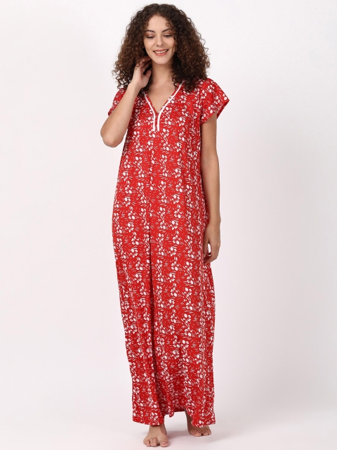 

V2 Value & Variety Red Printed Maxi Nightdress