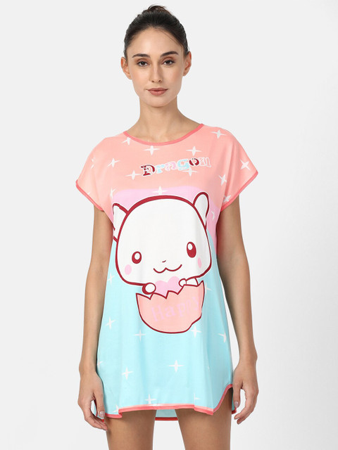 

V2 Value & Variety Turquoise Blue Printed Nightdress