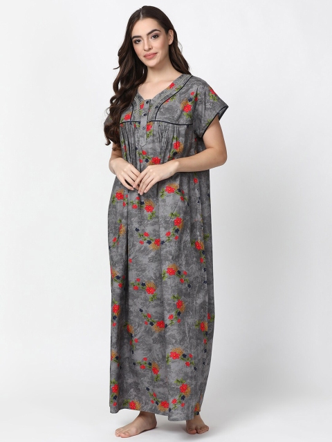 

V2 Value & Variety Grey Printed Maxi Nightdress