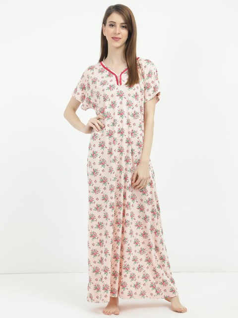 

V2 Value & Variety White Printed Maxi Nightdress