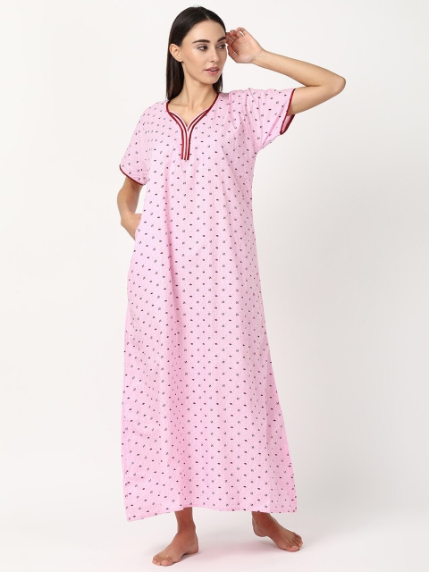 

V2 Value & Variety Pink Printed Maxi Nightdress
