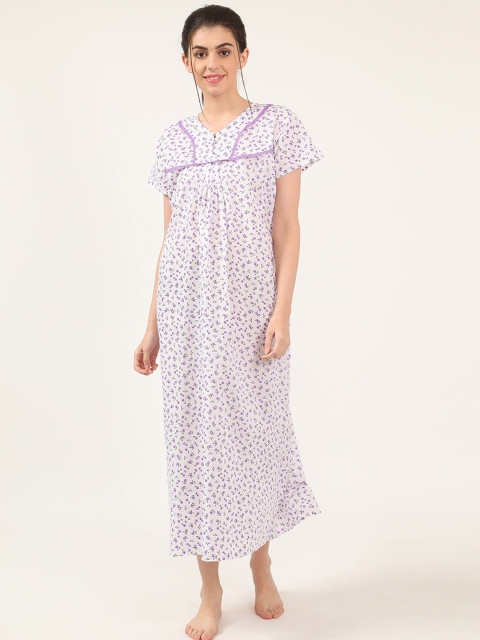 

V2 Value & Variety Purple Printed Maxi Nightdress