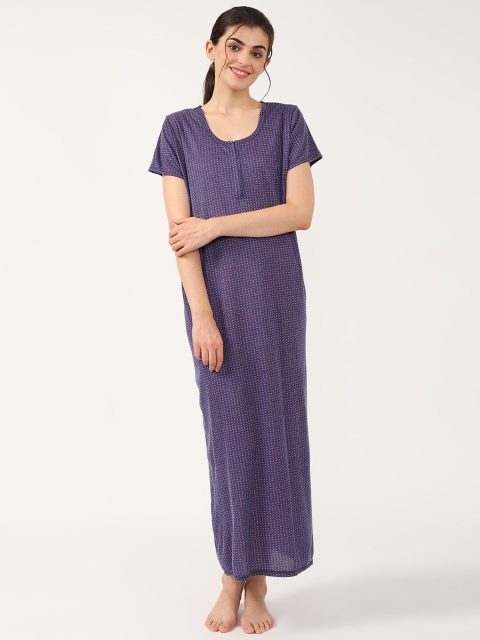 

V2 Value & Variety Blue & Pink Printed Maxi Nightdress