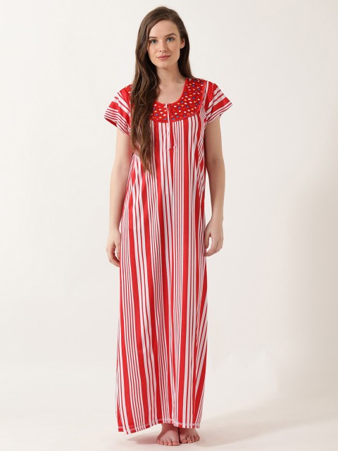 

V2 Value & Variety Red Striped Maxi Nightdress