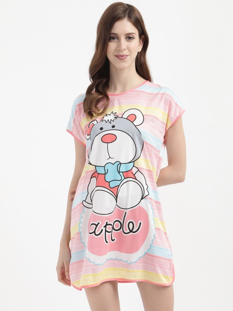 

V2 Value & Variety Peach-Coloured Printed Nightdress