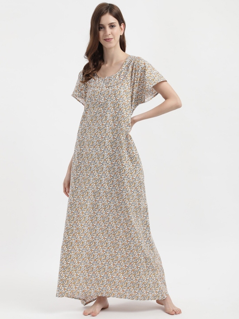 

V2 Value & Variety Orange Printed Maxi Nightdress
