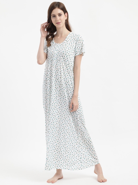 

V2 Value & Variety Off White Printed Maxi Nightdress