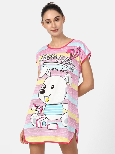 

V2 Value & Variety Pink Striped Nightdress