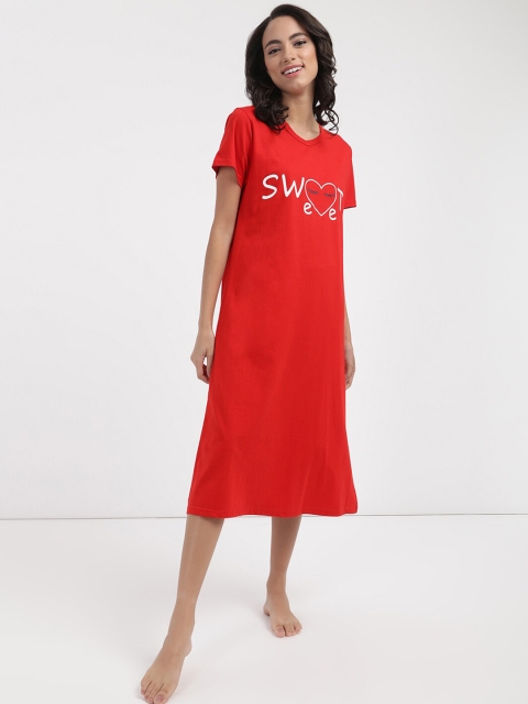 

V2 Value & Variety Red Printed Maxi Nightdress