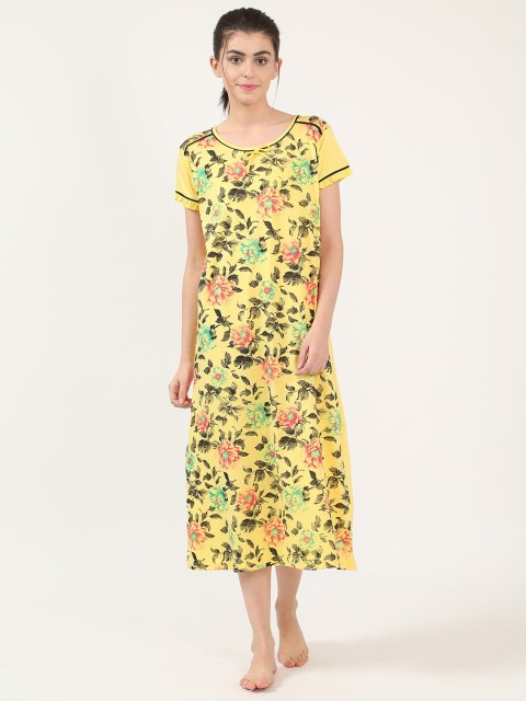 

V2 Value & Variety Yellow Printed Nightdress